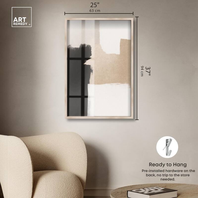 Beige and Black I Shadowbox by Art Remedy