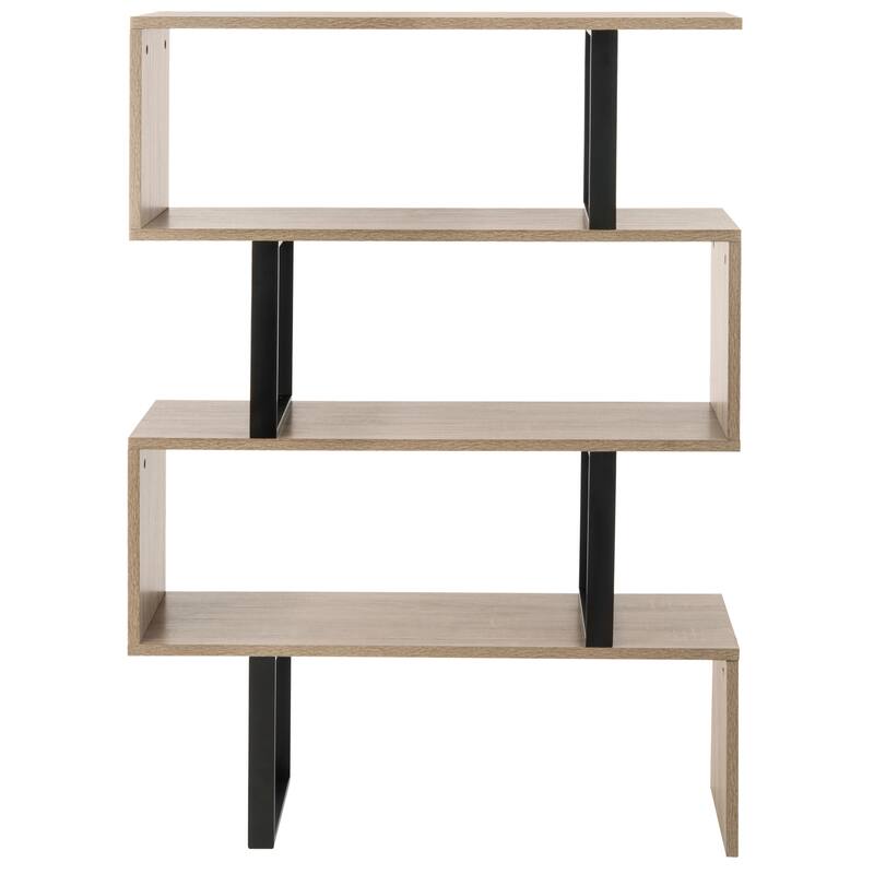 SAFAVIEH Finka Light Brown/ Black Etagere - 35.4' x 11.8' x 50.4' - 35Wx12Dx50H