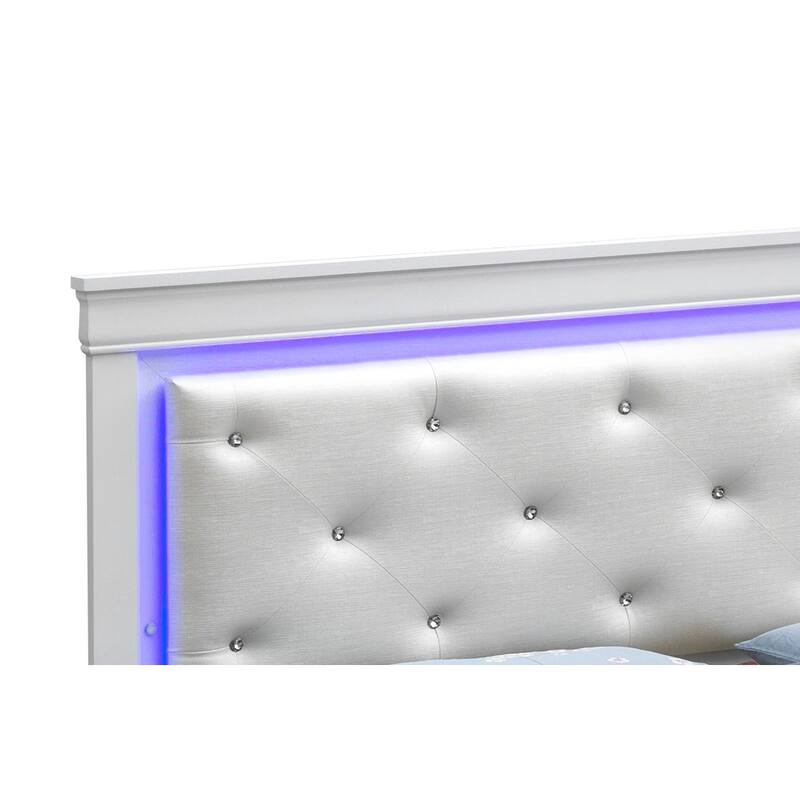 Transitional Full Bed with Silver Champagne Finish