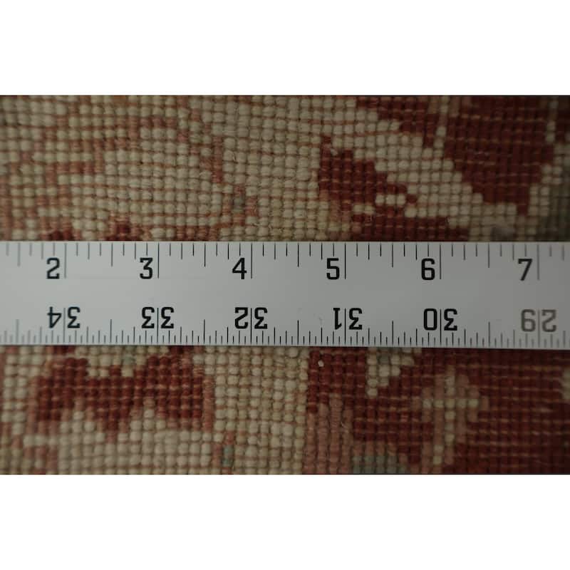 Hand Knotted Oriental 100% Wool Carpet Traditional All-Over Red Ziegler Area Rug - 3' 2'' X 1' 11''