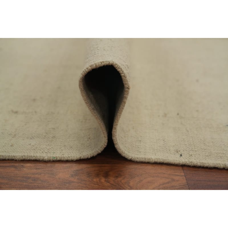 Hand Woven Oriental 100% Wool Carpet Southwestern Modern Beige & Ivories Kilim Area Rug - 9' 11'' X 6' 9''