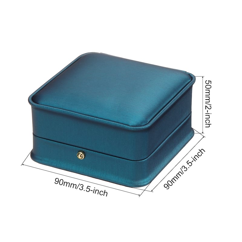2pcs PU Leather Bracelet Boxes Classic Bangle Box Jewelry Gift Storage - Blue