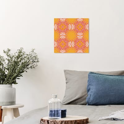 Wynwood Studio Canvas Floral and Botanical Pumpkin Puree Sun Vibes Orange Modern & Contemporary Wall Art Canvas Print