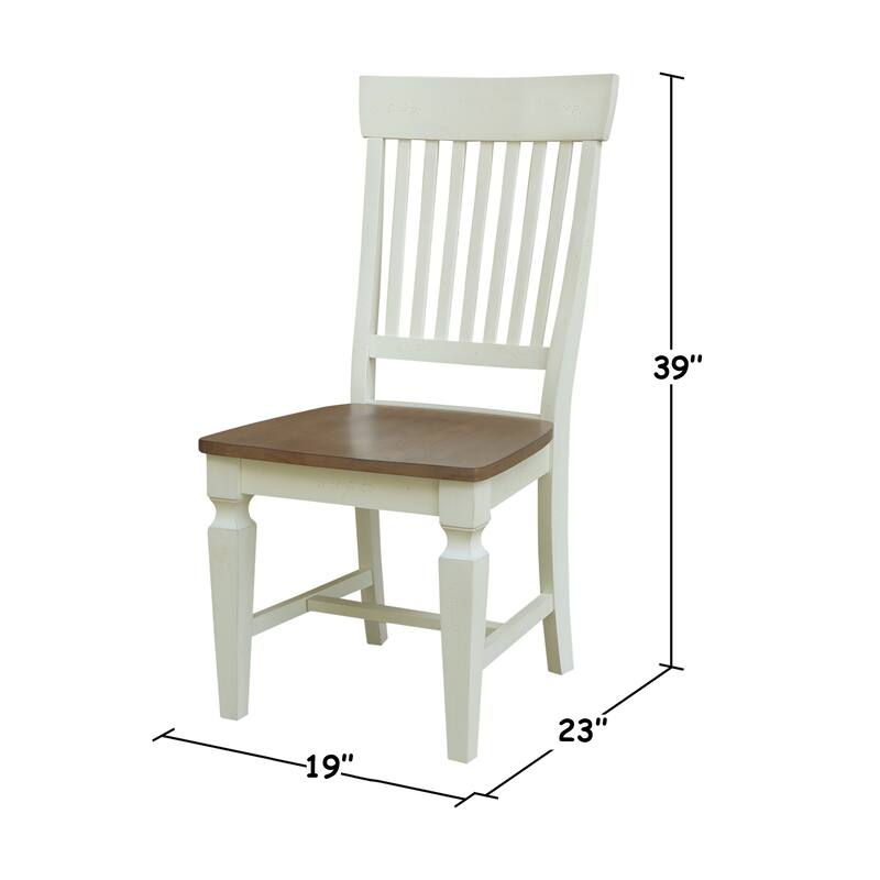 Solid Wood Vista Slat Back Dining Chairs - Set of Two