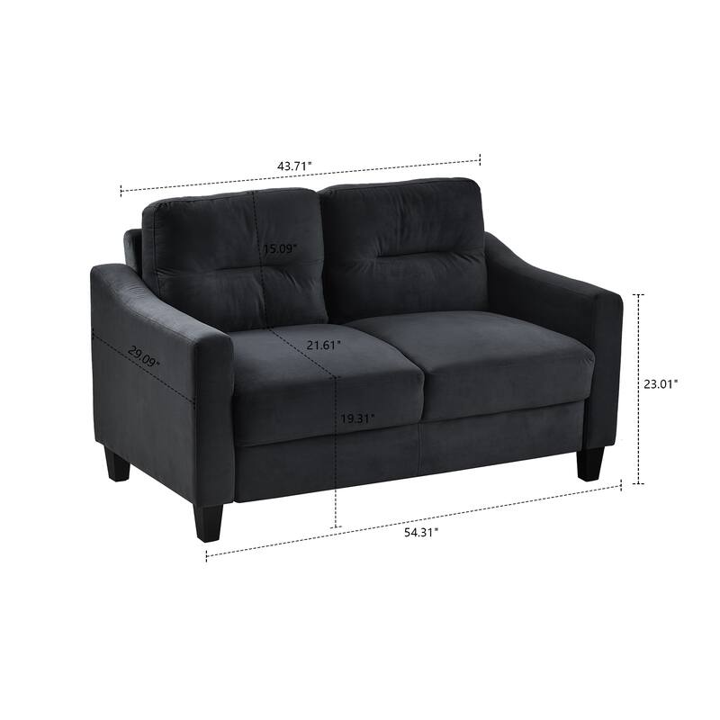 Modern Minimalist Velvet Upholstered Sofa with Plastic Legs
