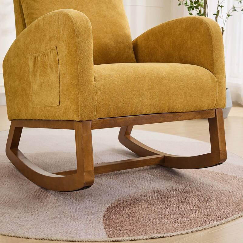 27.2"W Rocking Chair with High Back and Side Pocket