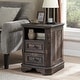 preview thumbnail 3 of 5, 18" Farmhouse Nightstand with Charging Station, End Table,Side Table