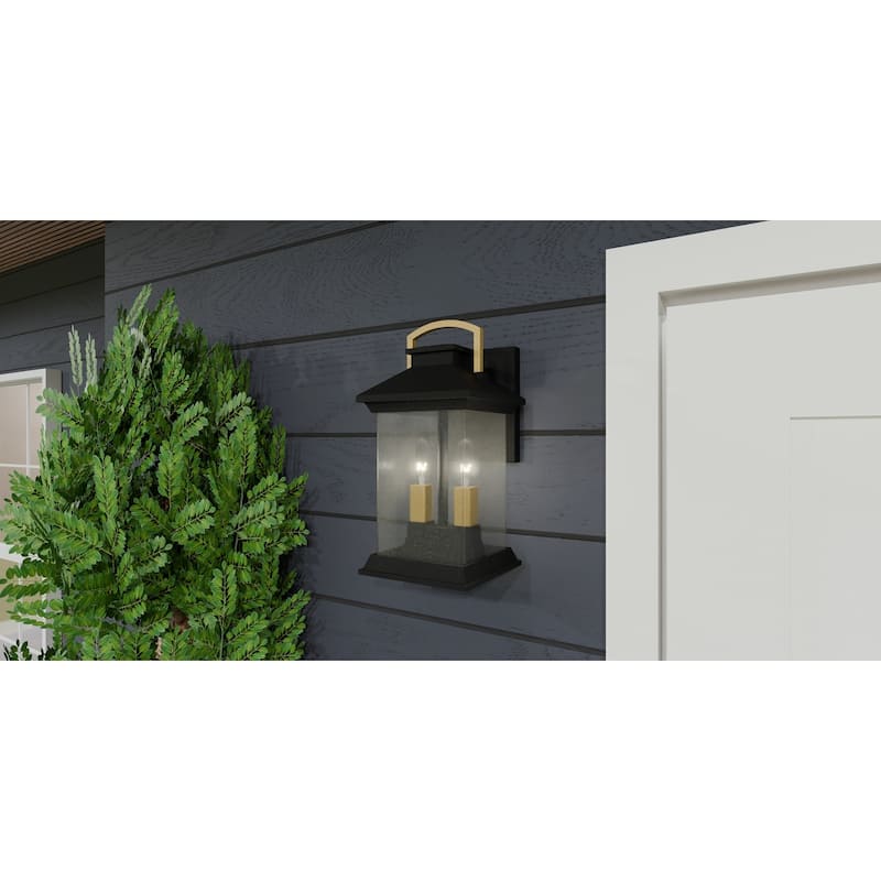 Henderson 2-Light Earth Black Outdoor Wall Lantern