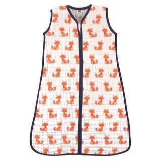 Hudson Baby Infant Boy Muslin Cotton Sleeveless Wearable Sleeping Bag, Sack, Blanket, Foxes