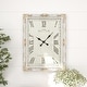 preview thumbnail 10 of 16, White Wooden Carved Acanthus Floral Wall Clock with Distressing