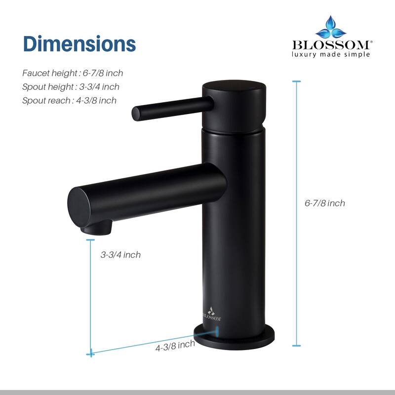 Blossom Round Single Handle Bathroom Sink Faucet, Single Hole