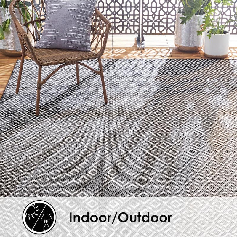Home Dynamix Tripoli Lydia Indoor/ Outdoor Area Rug - 5'3"x7'3" - Charcoal/Cream
