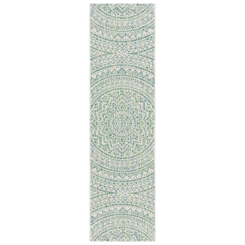 SAFAVIEH Courtyard Fran Mandala Indoor/ Outdoor Waterproof Patio Backyard Rug
