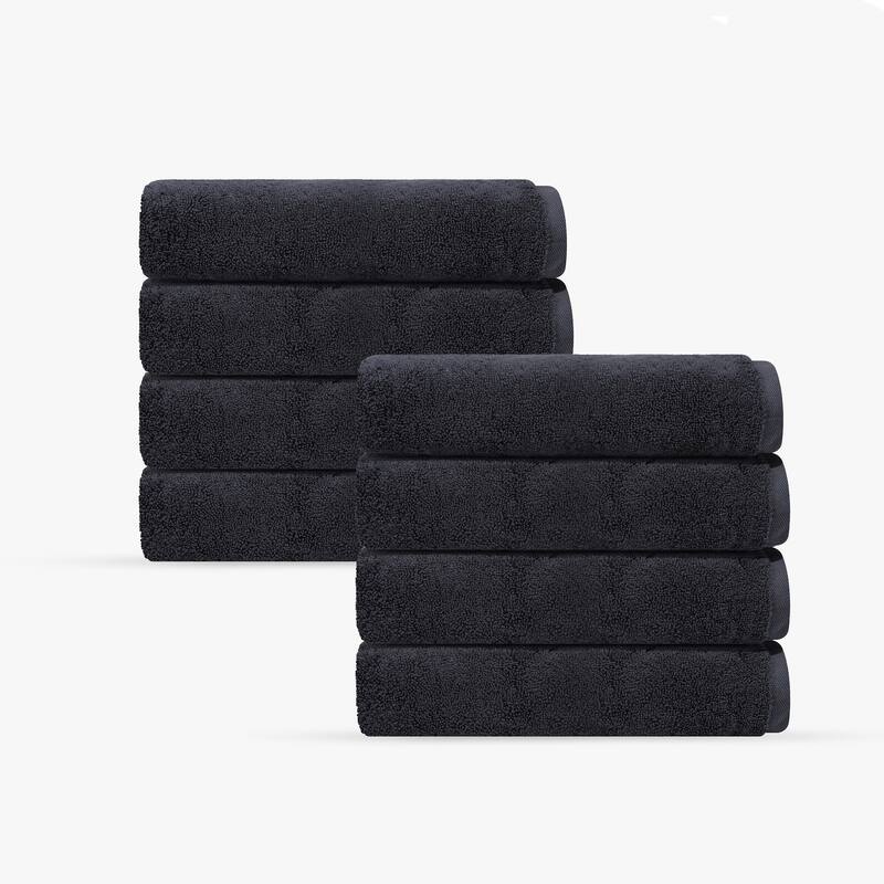 Puresoft 8 pcs Turkish Wash Towels Set - Anthracite