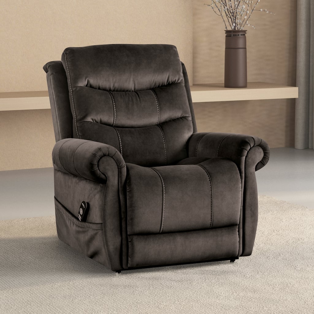 Furniture of America Denn Power Lift Assist Recliner with Massage, Heating and USB Port