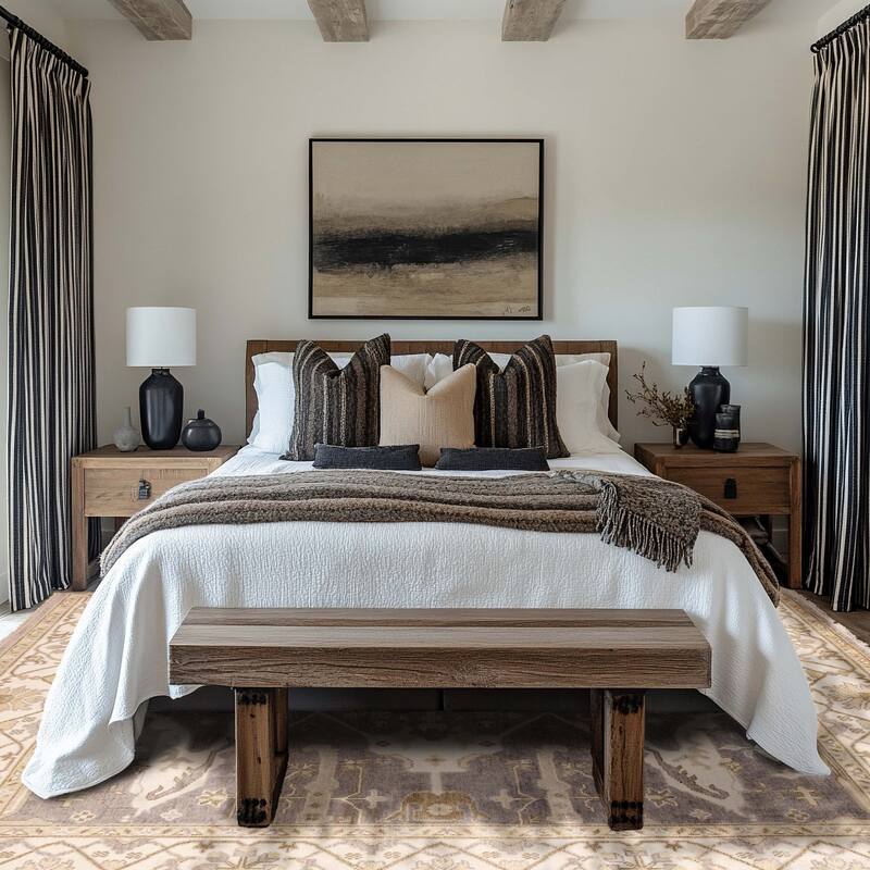 ECARPETGALLERY Hand-knotted Royal Oushak Dark Grey Wool Rug - 7'10 x 10'1