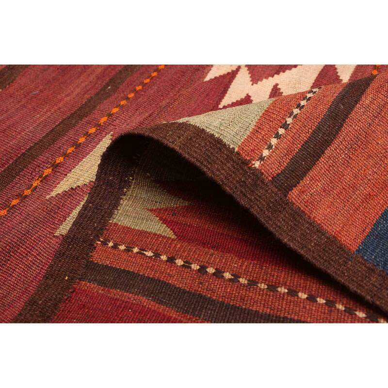 ECARPETGALLERY Flat-Weave Kashkoli FW Dark Red Wool Kilim - 5'9 x 15'5