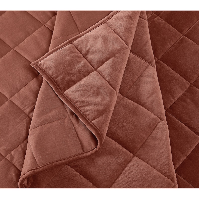Brooklyn Loom Matte Cotton Velvet Box Stitch Quilt Set