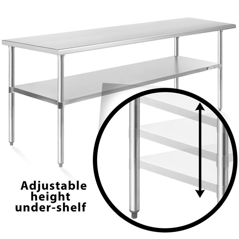 30 x 72 NSF Commercial Stainless Steel Table for Kitchen Prep and Work - 30" x 72"
