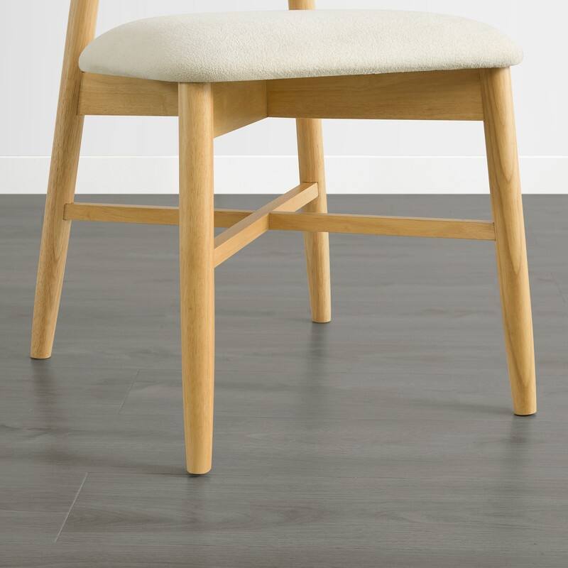Spruce & Spring Mid-Century Upholstered Dining Chair with Solid Wood Frame