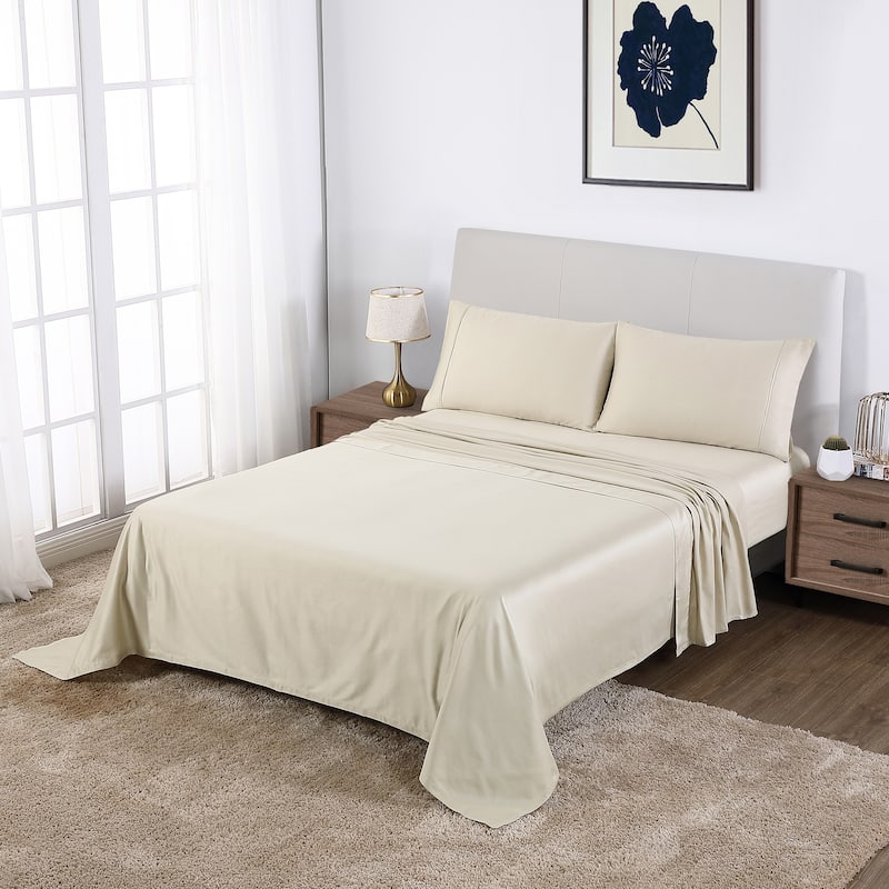 Anne Klein Antimicrobial 300 Thread Count 100% Cotton Sateen Sheet Set