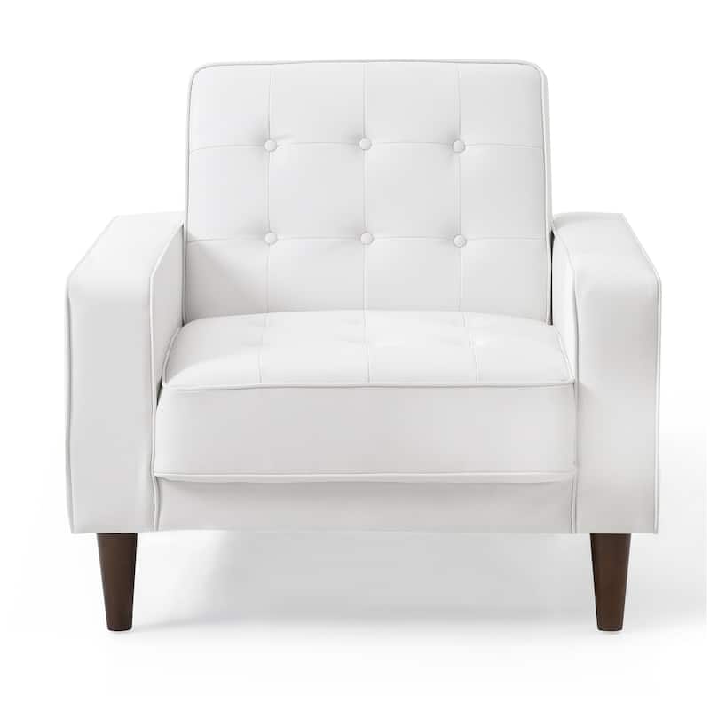 Button Tufted Sleeper Conversion Accent Chair - 36" - White