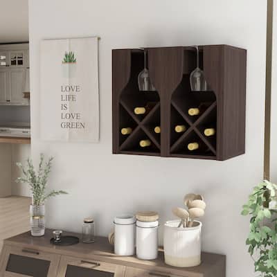 Aniya Rustic 8-bottle Wall-Mounted Wine Rack by Furniture of America