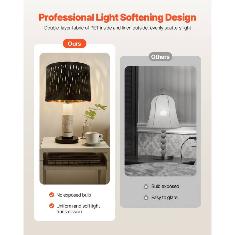 Modern Lamp Shade Set with Harp for Soft Lighting Home Decor