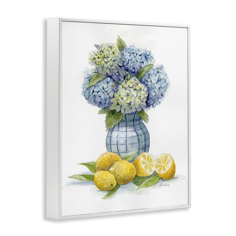 Stupell Hydrangeas & Lemon Cluster Framed Giclee Art Design By Patti Bishop