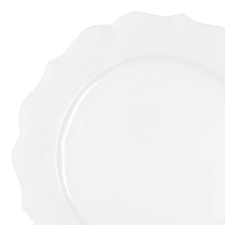Elegant Pearl Round Lotus Disposable Plastic Plates - Party Supplies
