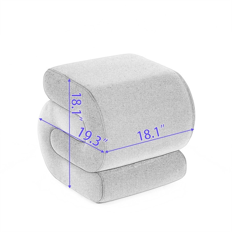 Teddy Fabric S-shape Ottoman Makeup Stool Footstool