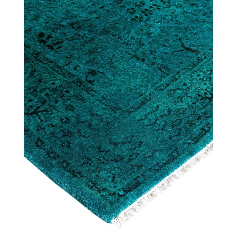 Contemporary Overdyed Wool Hand Knotted Runner - 2' 6" x 9' 6"