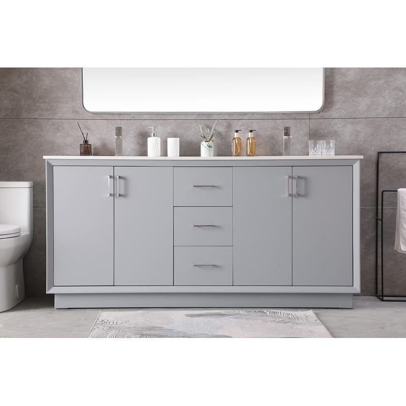 Elegant Lighting VF19672D Hayes 72" Free Standing Double Basin Vanity