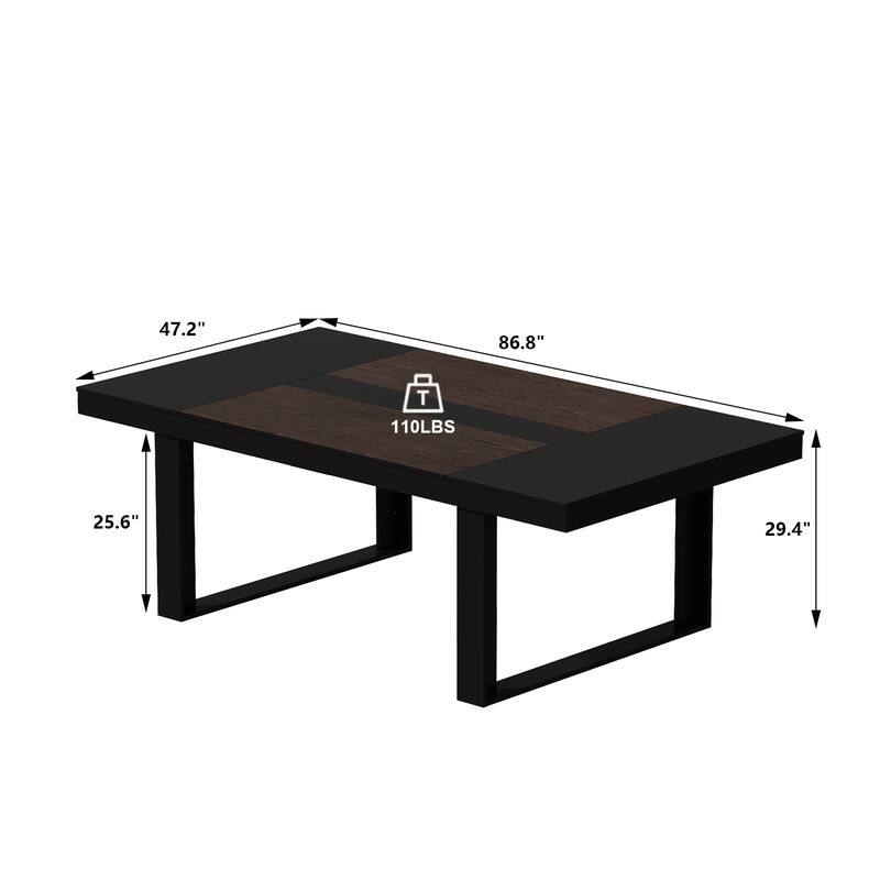 86.6" Larage Computer Desk Home Office Writing Desk Conference Table