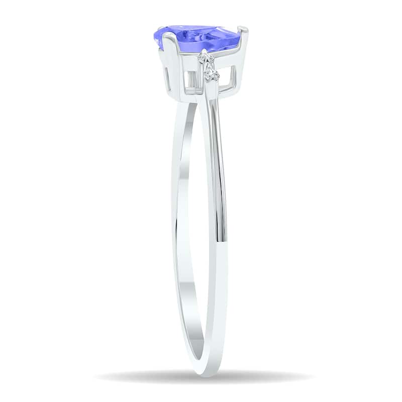 Women's Tanzanite and Diamond Sparkle Ring in 10K White Gold