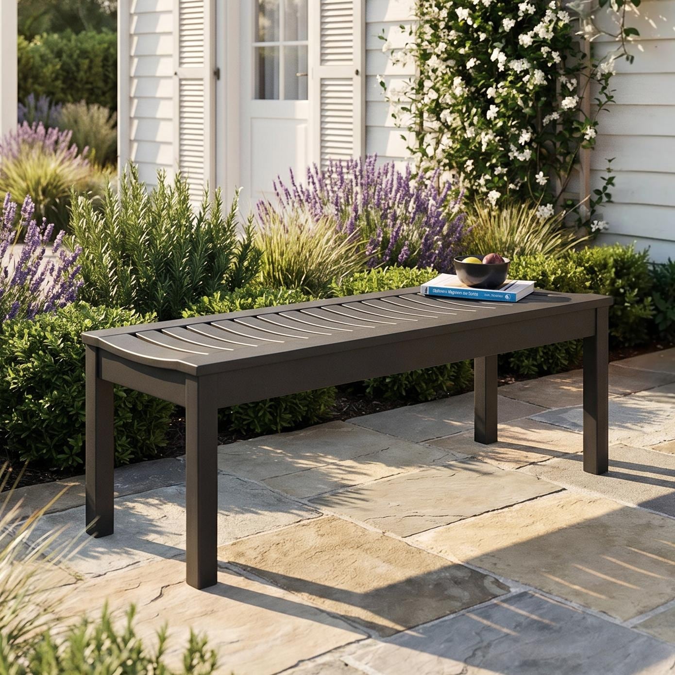 Cambridge Casual Brentwood Mahogany Outdoor Backless Bench