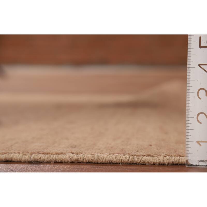 Light Brown Gabbeh Oriental Runner Rug Handmade Wool Carpet - 3'3"x 12'6"