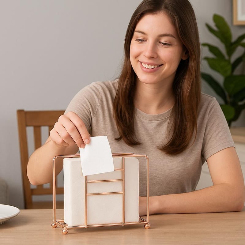 Creative Home Copper Plated Iron Wire Napkin Holder