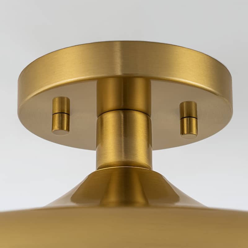 3-Light Industrial Antique Bronze Semi-Flush Mount Ceiling Light - Antique Bronze - 13.4-in W x 7.08-in H