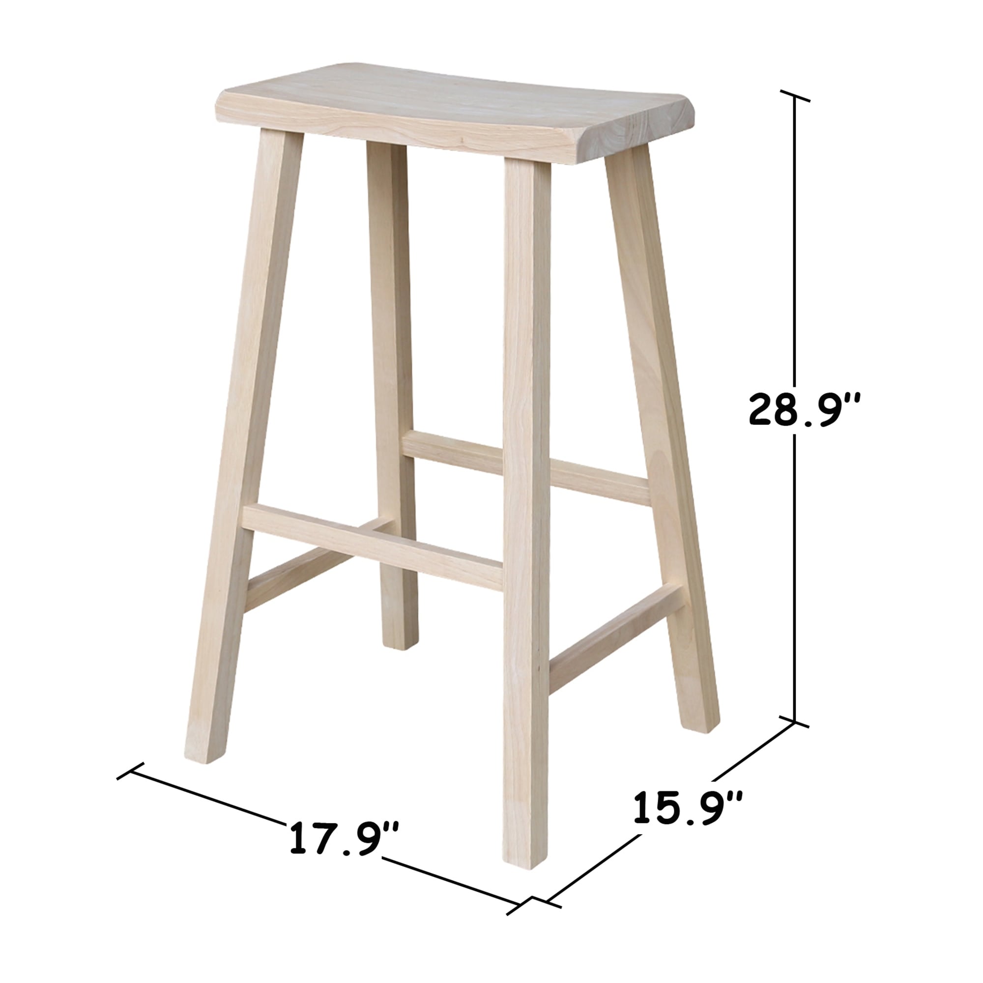 Unfinished saddle bar deals stools