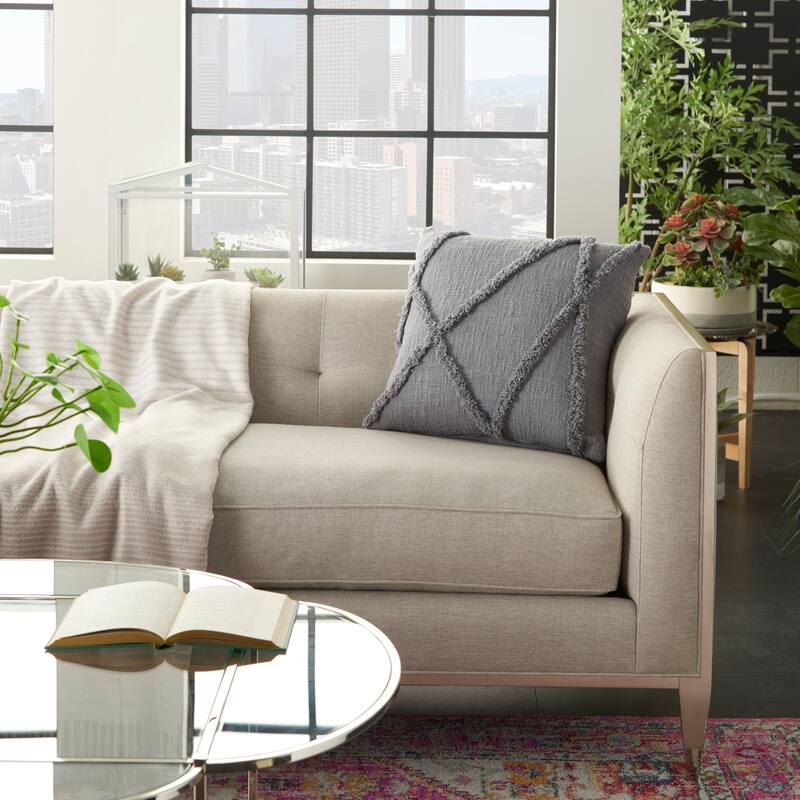 Mina Victory Distressed Diamond Boho Throw Pillow