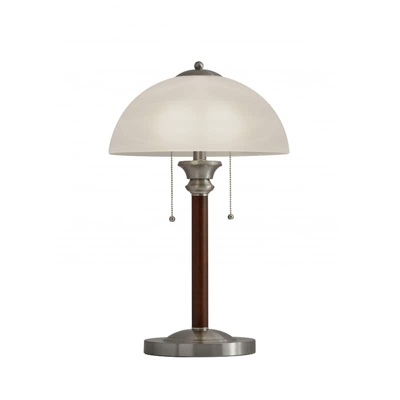 HomeRoots Silver Metal Standard Table Lamp With White Shade - 13.5