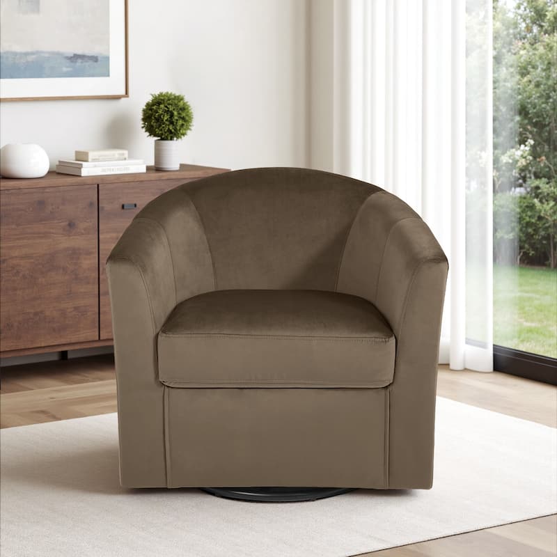 Modern Upholstered Accent Swivel Barrel Chair for Living Room