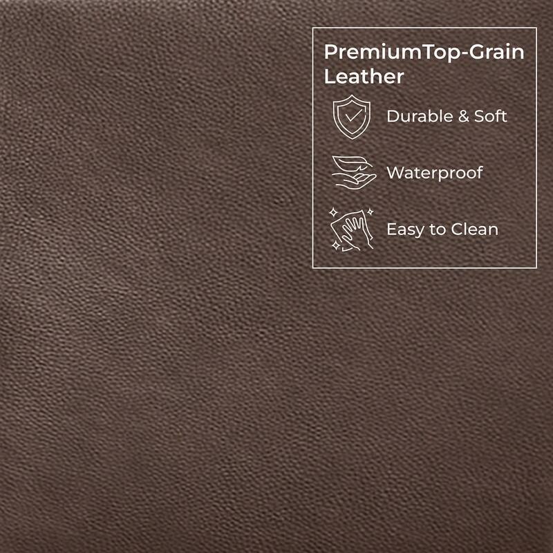 Spruce & Spring Genuine Leather Power Reclining Sofa with Wireless Charging