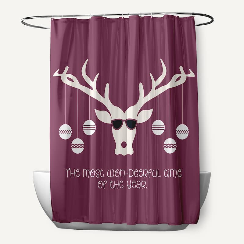 Cool Christmas Deer Shower Curtain - Passion Flower