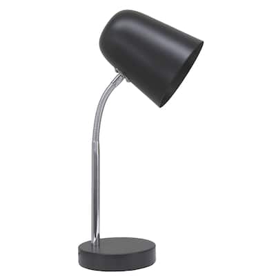 Minimalist Metal Gooseneck Desk Lamp with Adjustable Chrome Arm Modern Task Lighting Multiple Colors