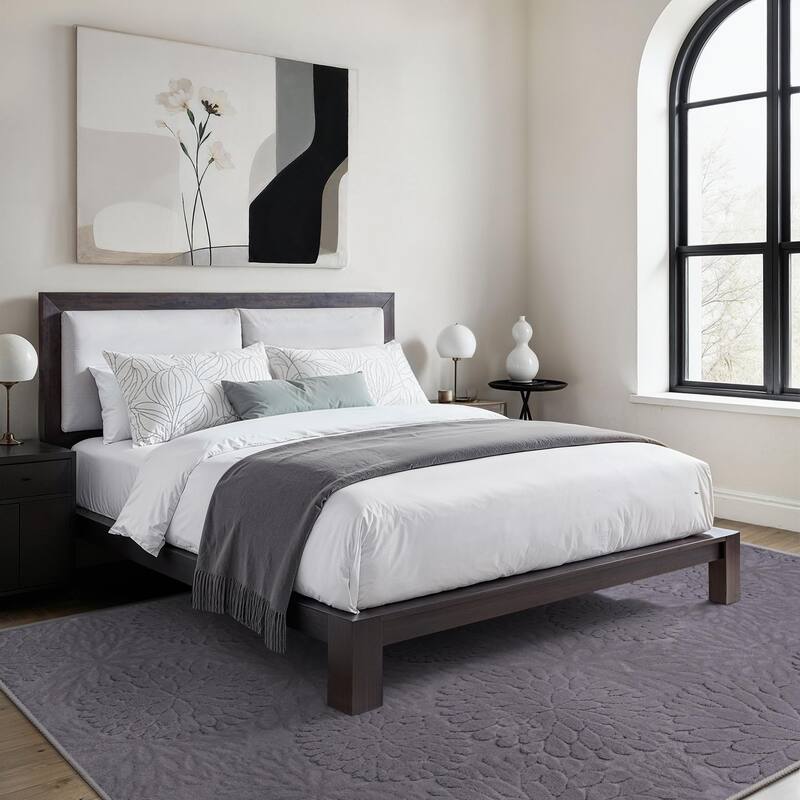 Mcow High-Low Textured Plush Washable Non-Slip Area Rug