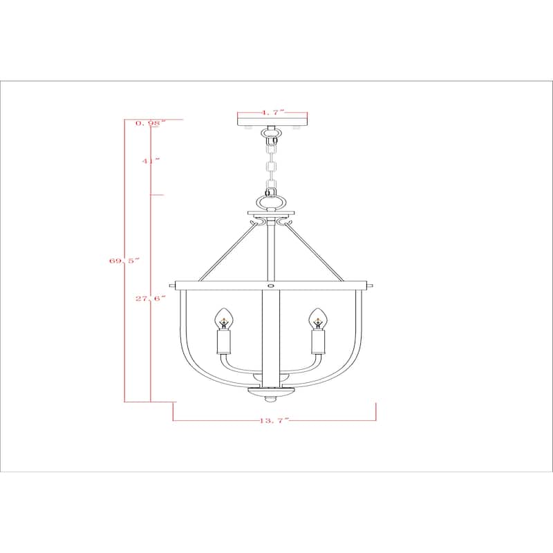 Giano 14 Inch Water Drop Shape Pendant with 4 Light