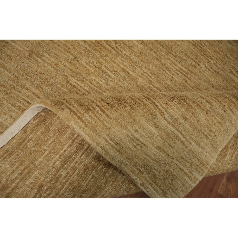 Hand Knotted Oriental 100% Wool Carpet Tribal Contemporary Yellow & Gold Gabbeh Area Rug - 5' 11'' X 4' 0''