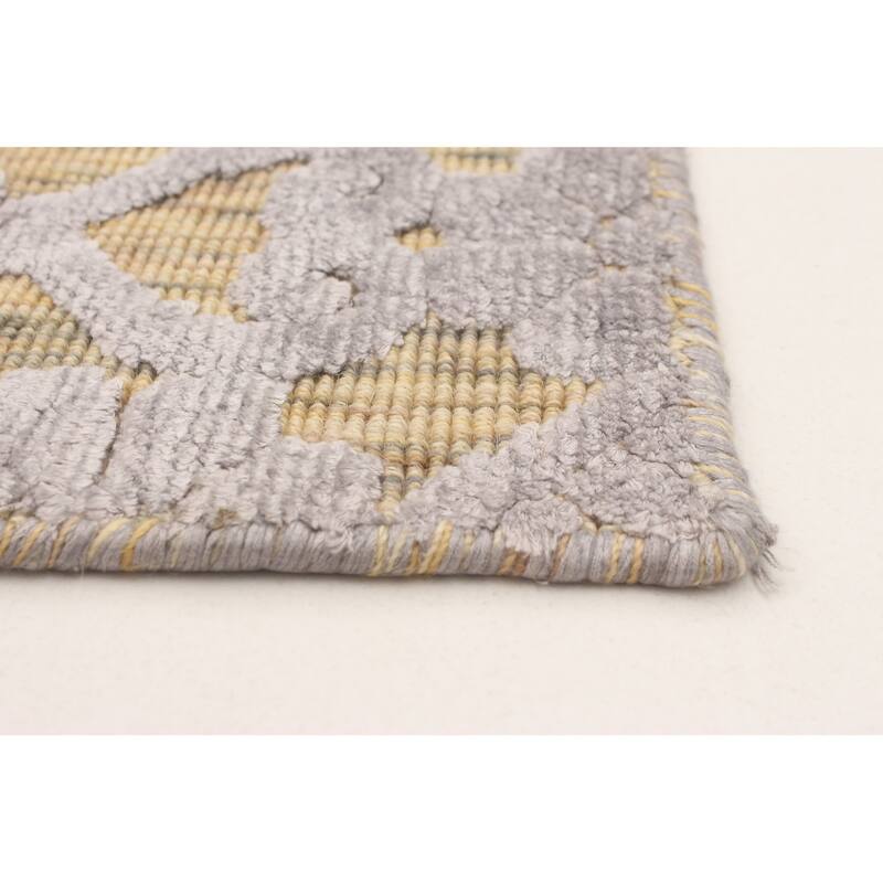 ECARPETGALLERY Hand Loomed Galleria Grey Viscose, Wool Rug 4'11 x 7